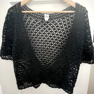Signature by Sangria Black knitted summer sweater